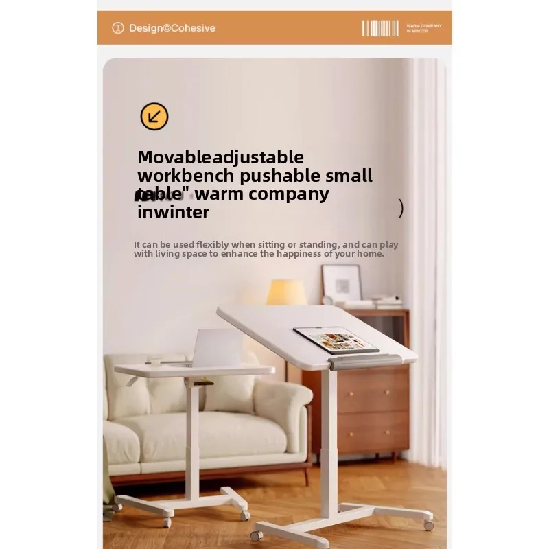 Elevating computer desk, movable study and office desk, multi-functional folding small desk, workstation