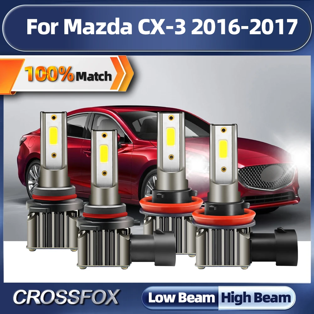 

240W Canbus LED Headlight Bulbs 40000LM Turbo Car Lamps 12V Plug&Play Auto Headlamps 6000K White For Mazda CX-3 2016 2017