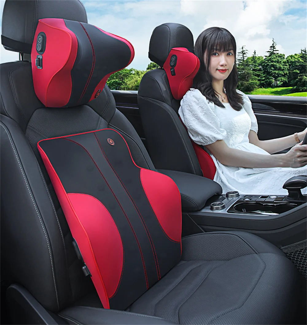 

Автомобильный подголовник, набор для поддержки поясницы, универсальная подушка, подушка для автомобильного сиденья, электрический массажер из хлопка с эффектом памяти, универсальный массажер