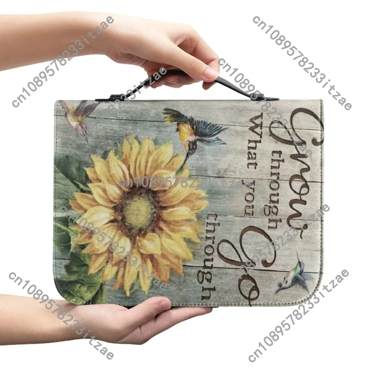 Hot Bible Storage Bags for Women Christianity Bible Bag Leather Zippered Handle Handbags Practical Study Book Holy Storage Boxes