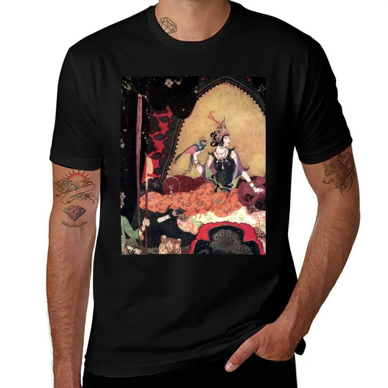 Edmund Dulac - Layla and Majnun T-Shirt Worker Basic Short Sleeve Tee T-Shirt