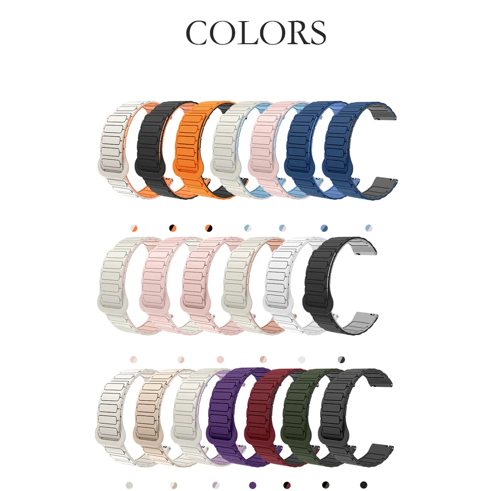 22mm Magnetic Wristband For Amazfit Watch T-rex1/2/3  Armor Style Quick Release Skin-friendly Silicone Smart Watch Strap Unisex