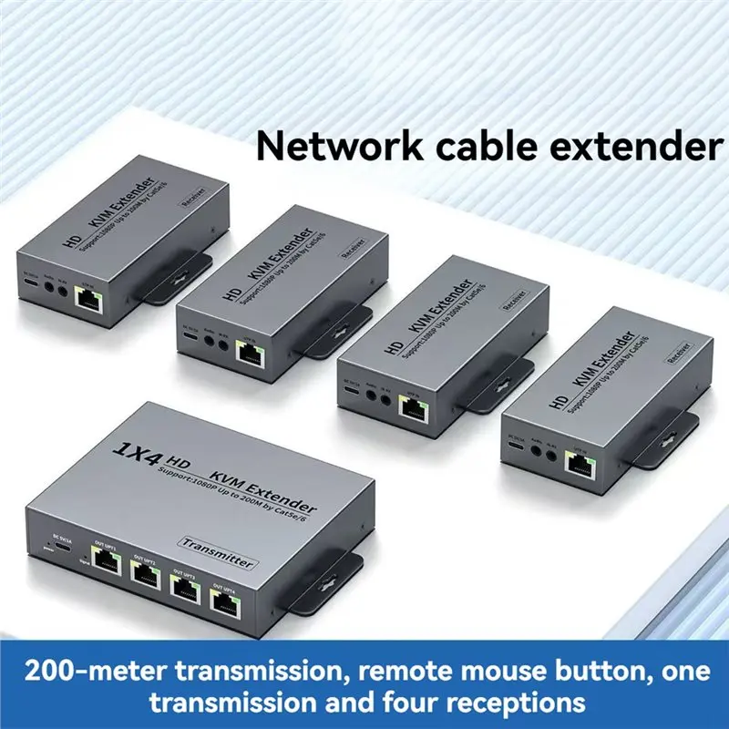 Reliable--Compatible KWM Extender Splitter 1 To 4 1080P Wireless -Compatible Transmitter Receiver For Laptop TV,-Com