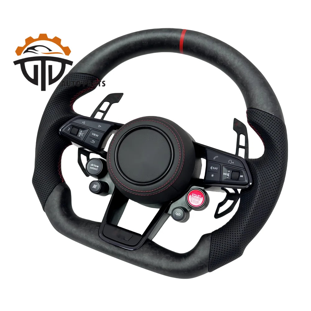 Replacement Real Matte Forged Carbon Fiber Steering Wheel ForAudi R8