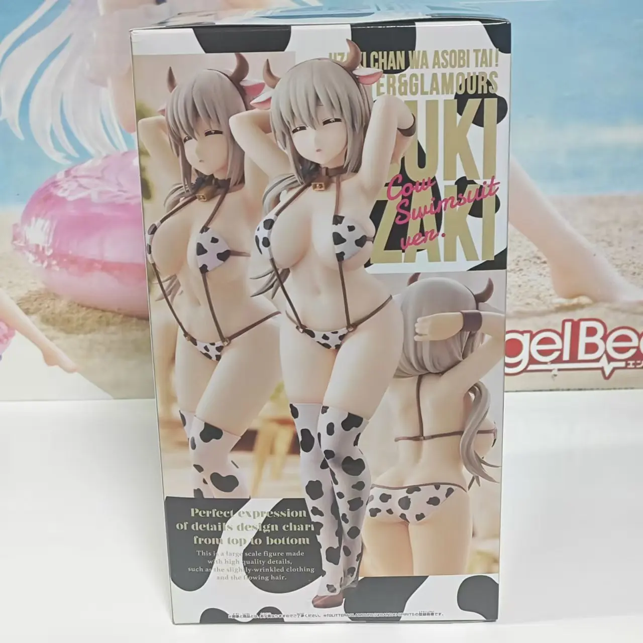 Bandai Anime asli tokoh Uzaki chan ingin nongkrong! GLITTER & GLAMOURS Uzaki Tsuki sapi cetak baju renang Action Figurine mainan