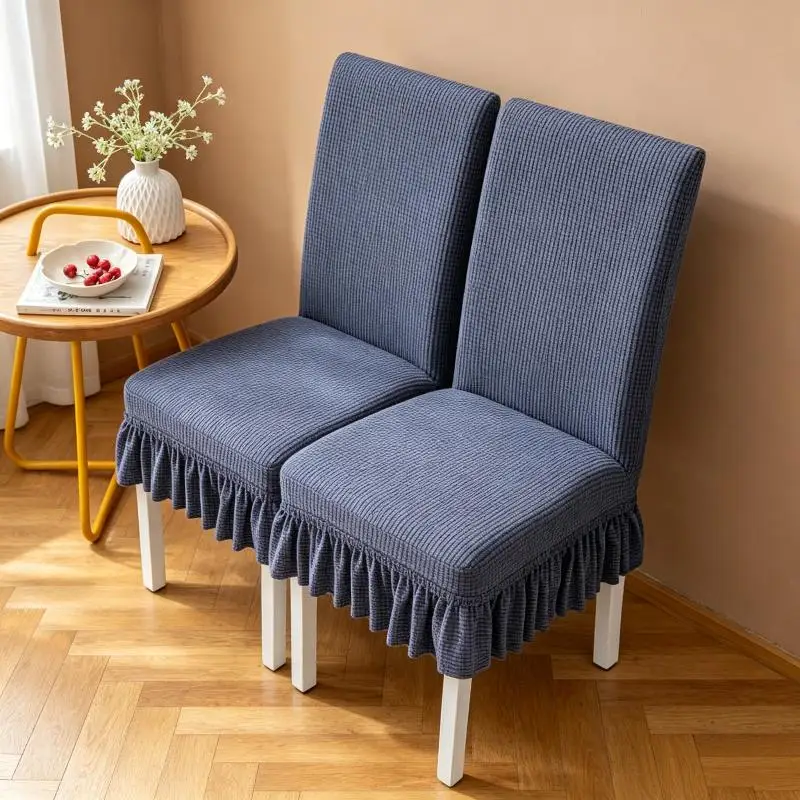 Chair Cover Knitted Thick Long Pleated Edge Elastic Anti Dirty Home Chair Cover Universal Size For All Seasons