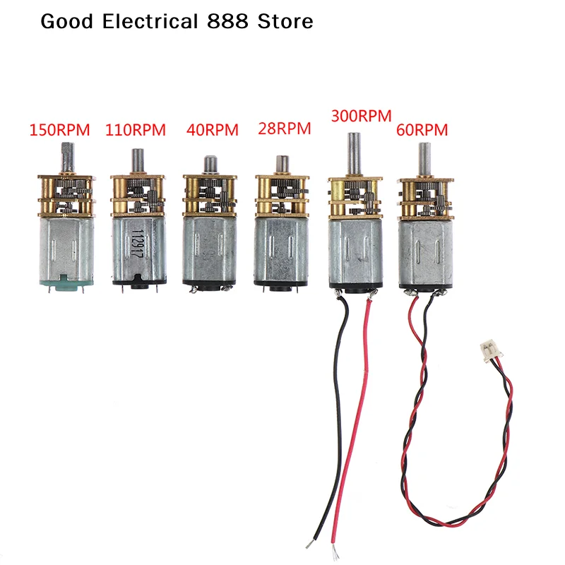 【GE】1PCS Hot Sale Micro N20 Gear Motor Slow Speed Metal Gearbox Reducer Electric Motor DIY Toy 40/60/28/150/300/110 RPM