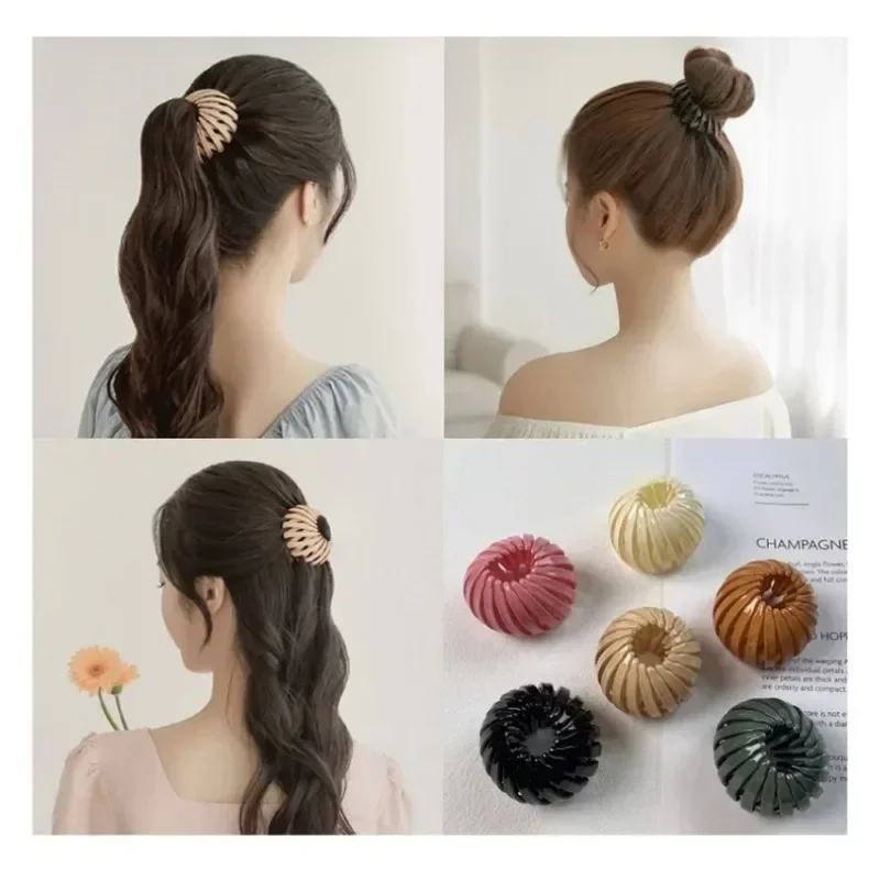 Retractable Ponytail Holder Hairpin Personal Birds Nest Shaped Expandable Hair Clip Hairstyle Novelty Headbands Claw Clamps