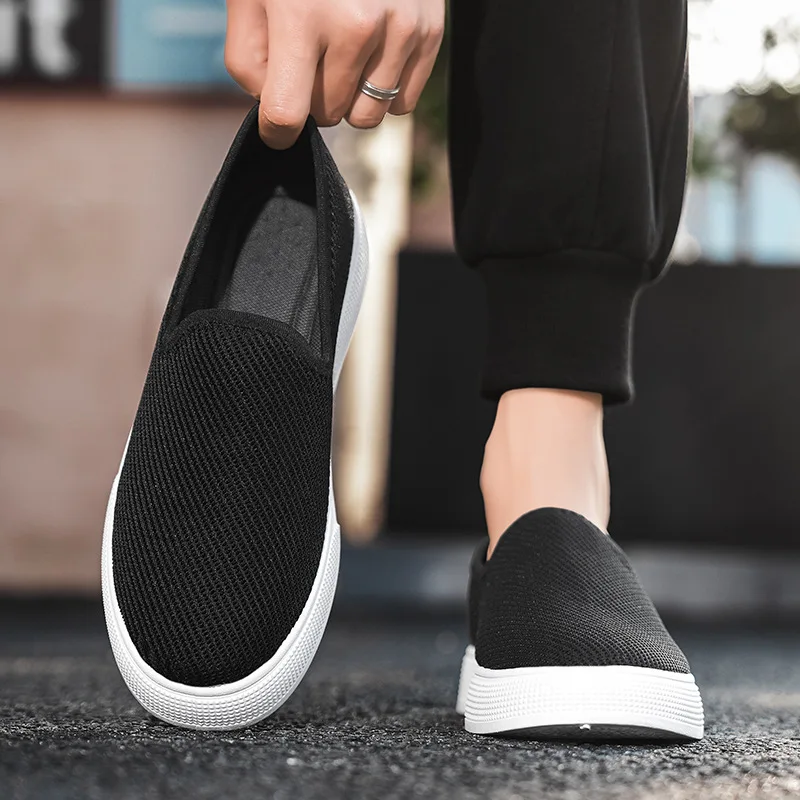 

Men's Slip-On Canvas Shoes Summer Soft Bottom Breathable Korean Style round Toe Color Fashion Single Shoes