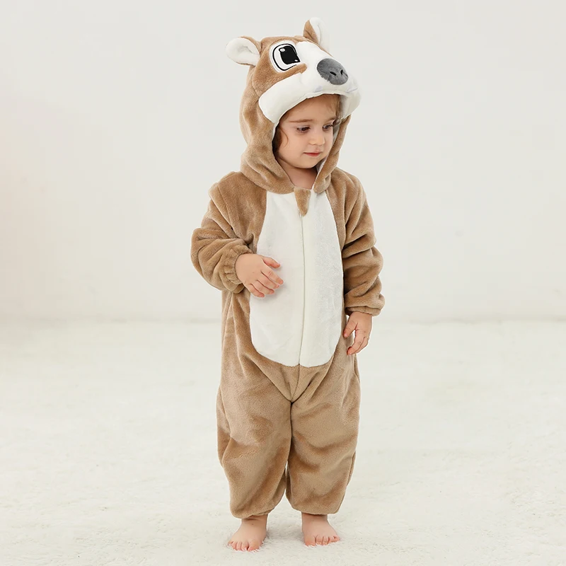 Cosplay Wolf Baby Clothes Romper Onesie Infant Boy Girl Cartoon Baby One-Piece Ropa Bebe Halloween Winter Soft Outfit Carnival