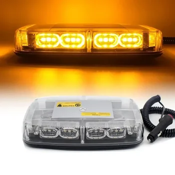 Araba Strobe Uyarı Işığı Acil Durum Sinyal Lambası Araç Çatı Yanıp Sönen Beacon Sarı LED COB Tavan Lambası Polis Flaşör DC12 ~ 24V