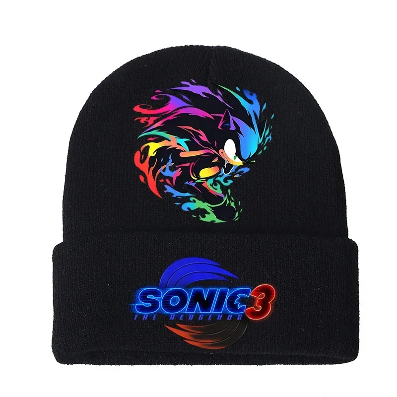 New Sonics Knitted Hat Cute Classic Cartoon Pattern Woolen Hats Boy Girl Trendy Cool Hip Hop Beanies Caps Children's Anime Gift