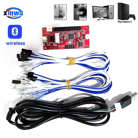 For Pc Ps4 Android Ios In 1 Game Controller Bluetooth Wireless Usb Board Arcade Zero Delay Joystick Sanwa Cable Control Diy