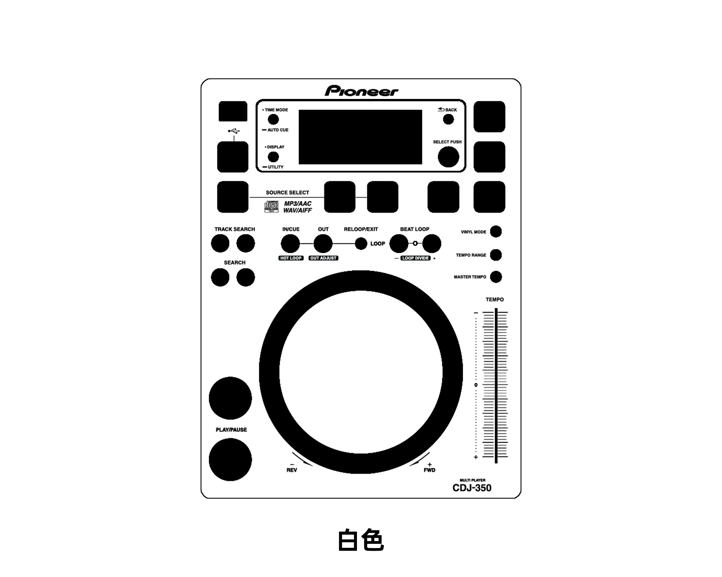 CDJ-350 Skin Disc Maker Panel Mask, Pioneer Colorful Sticker, Customizable