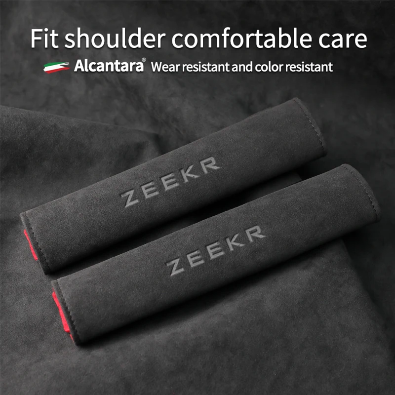 Alcantara suede Car safety belt shoulder protector For ZEEKR 001 009 zeekr X car accessories