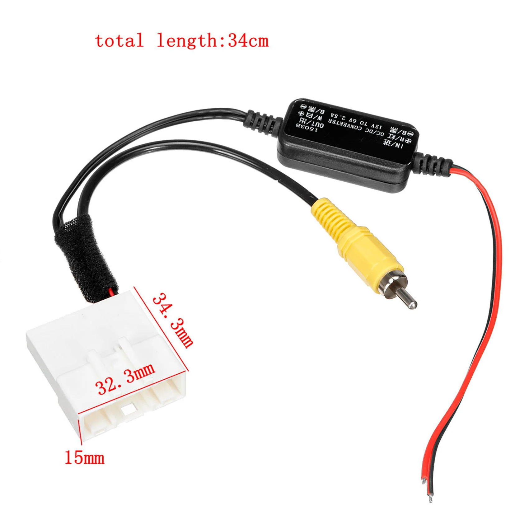 A03Z-2X 24 Pin Car Camera Adapter Connector Wire Reversing Camera To GPS Head Unit Cable For Toyota Kluger RAV4