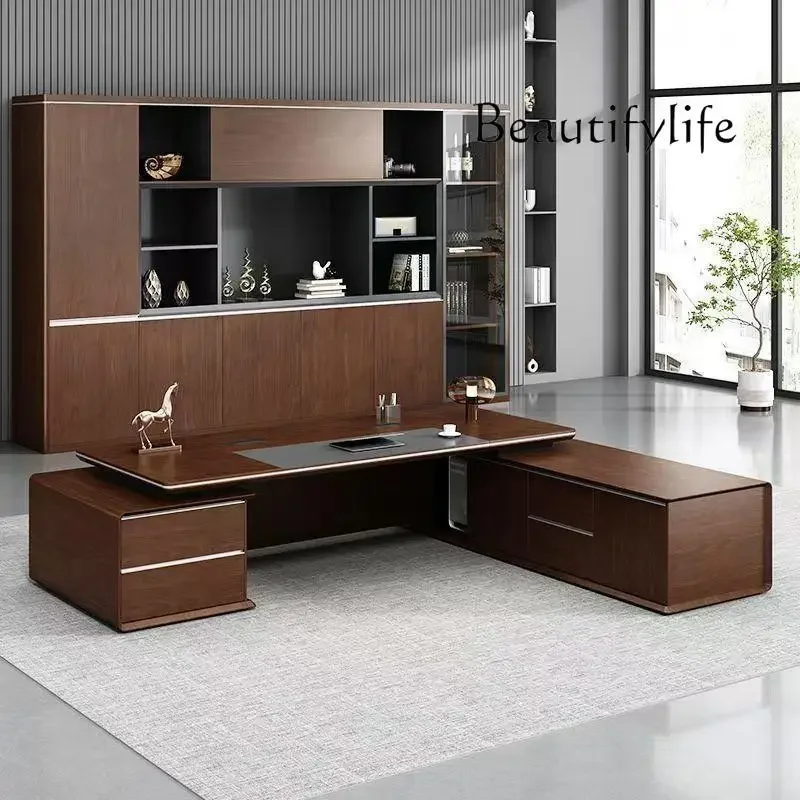 

Большой L-образный офисный стол с выдвижным ящиком, офисные столы для эстетического менеджера, деревянные аксессуары для руководителей Escritorios De Oficina