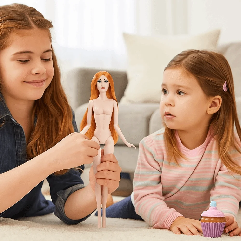 الموضة الأوروبية 32 سنتيمتر عارضة عارية المفاصل المنقولة الاتجاه ماكياج DIY فستان الجلد الأبيض 1/6 BJD الشكل الجسم DIY اللعب