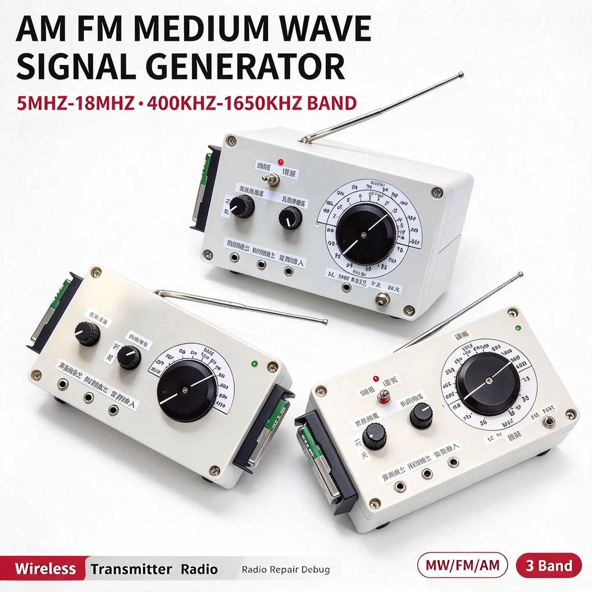 DYKB AM FM Radio Signal Generator Shortwave Medium Wave RF Wireless Transmitter 76-108MHz 5-18MHz 400-1650kHz Signal Injector
