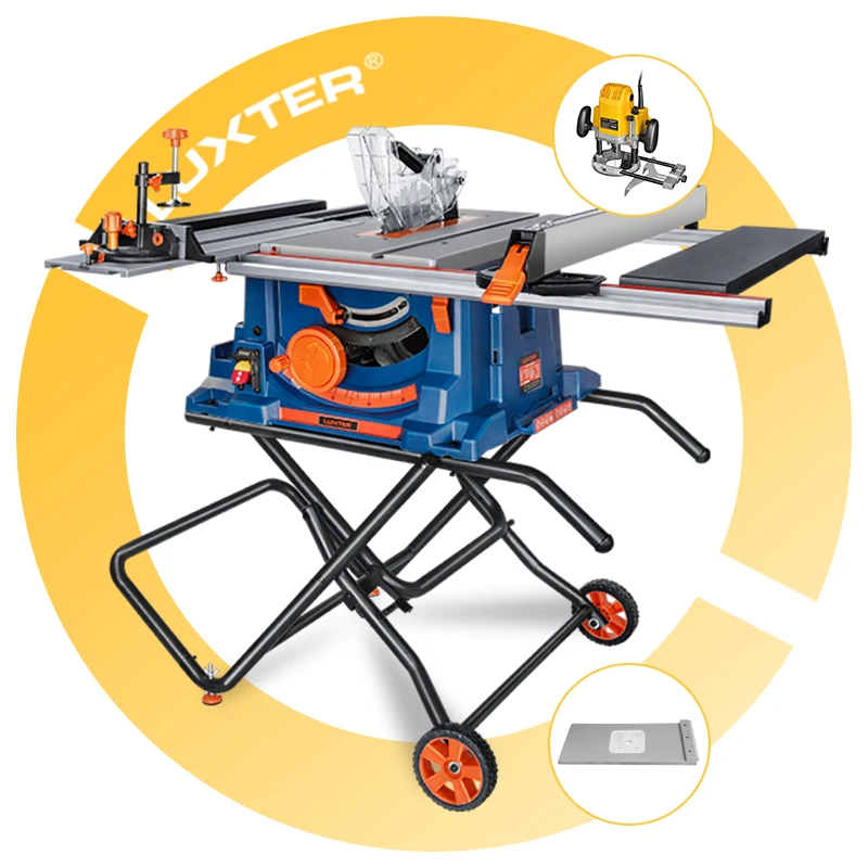 Popular Hot sell LUXTER 220V 255mm 2000W Folding Table Saw sierra De Mesa+Electric Router+Router Platform for Wood Working