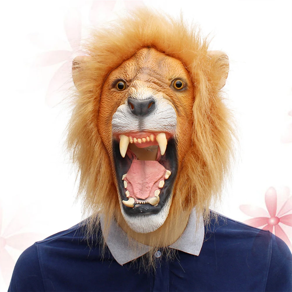 Máscara de León de Halloween, disfraz de terror ecológico, decoración de fiesta para hombres y mujeres, mascarada, Carnaval, Cosplay, Festival, baile