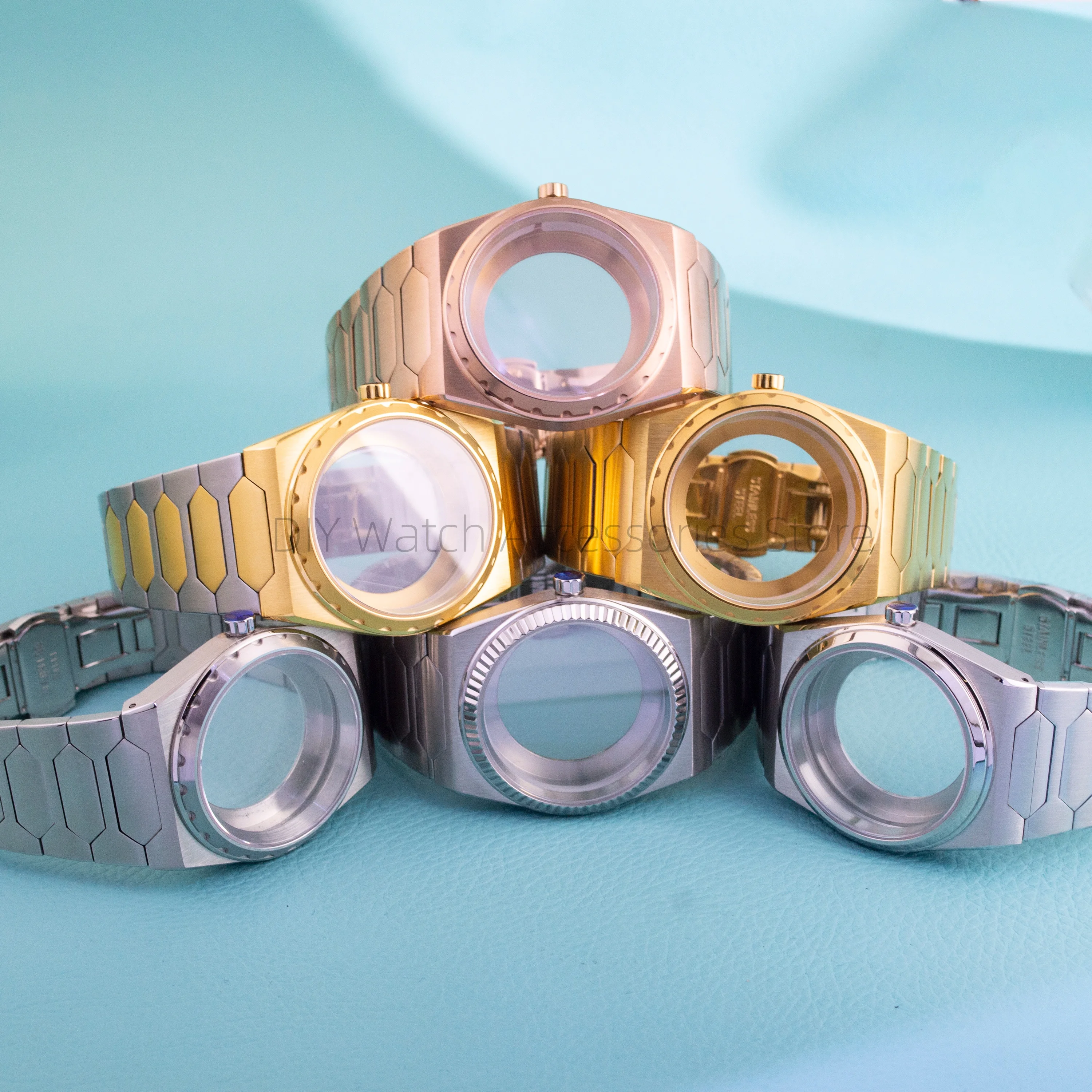 

NH35 Case Strap VC222 Stainless Steel Sapphire Glass Watch Case for NH35 NH36 NH38 Movement Rose Gold Silver Watch Case