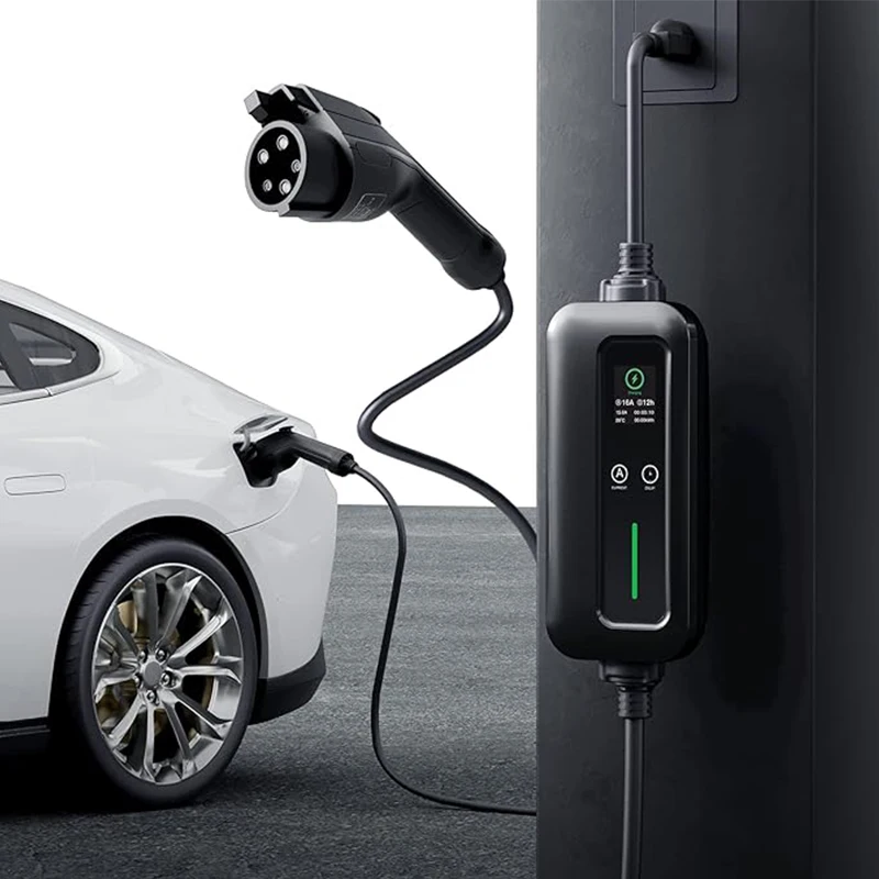 32A Portable 7kw Level 2 Car Battery Charger Usa Version Mobile Fast Home Charging Station Pile EV Charger To Tesla