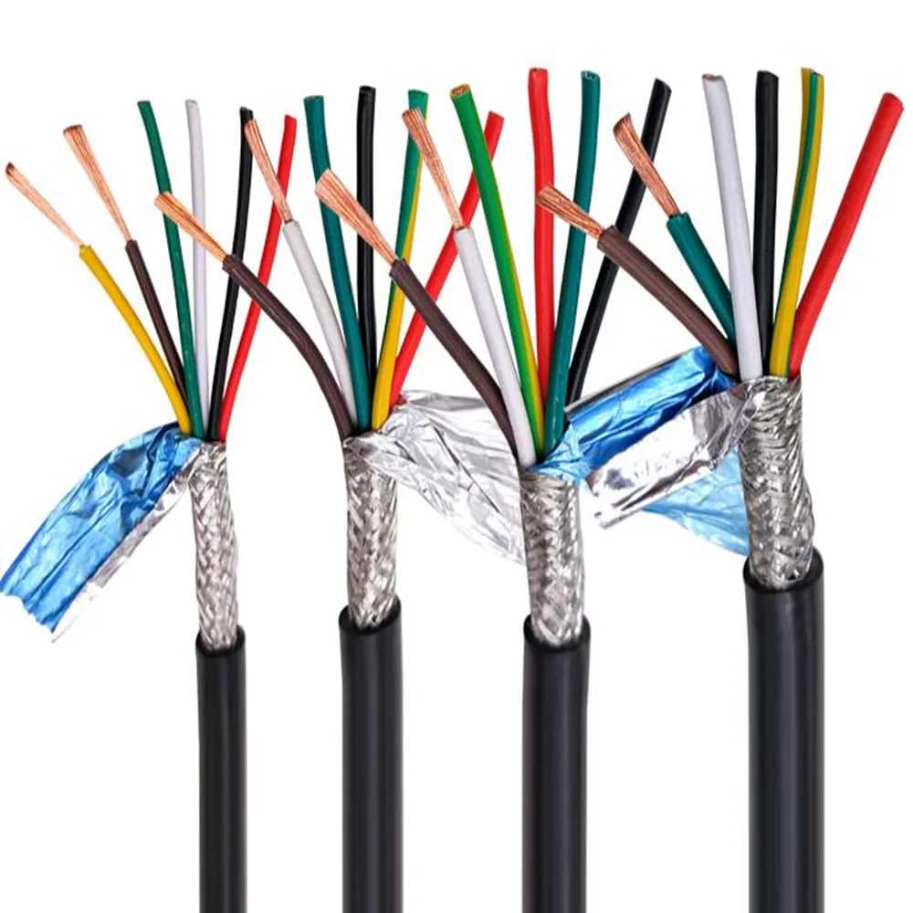Shielded cable RVVP2 core -24 core control signal anti-interference wire 22AWG 0.3 0.5 0.75mm 1.5mm2 PVC cable