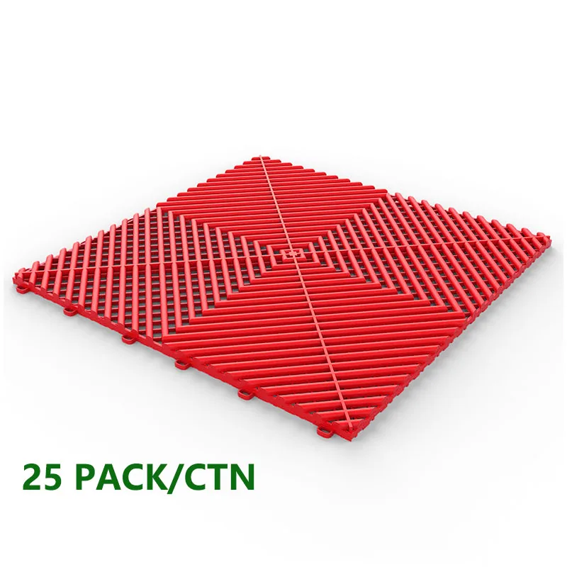 25PCS 1.8cm Dikte Garage Vloermatten Wasstraat Kamer Vloermat Multifunctionele Auto Schoonheid Plastic Splicing Grille tegels