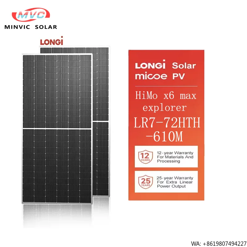 High Quality LONGi HIMO X6 Explorer  LR7-72HTH-610M  605W 610W 615W High Efficiency Back Contact Solar Pv Module