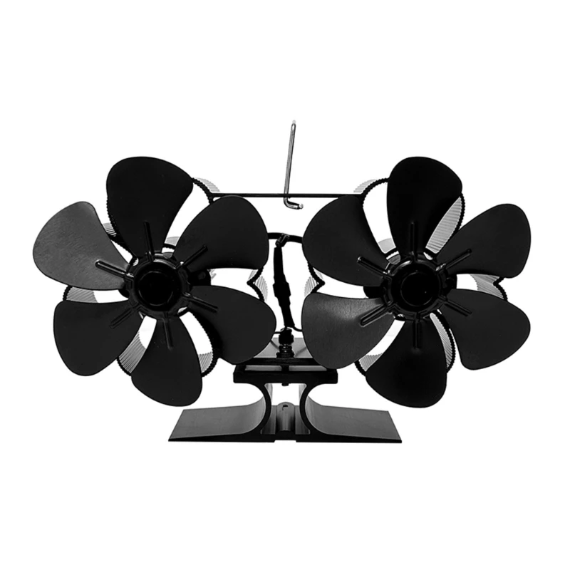 

E5BE Reliable Heat Powered Stove Fan Burning Fireplace Accessory Easy to Install