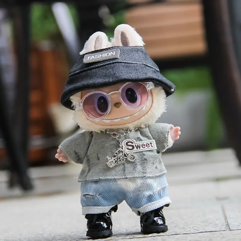 

Explosions 17cm 123 Generation General Pull Bubu Baby Clothes Suit Fisherman's Hat Bib Doll Change Clothes in Stock. DollClothes