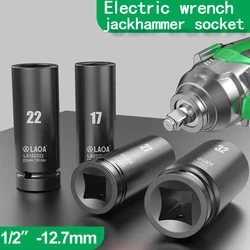 LAOA 1/2 inch Hex Socket Wrench Head 17-32mm Used on Ratchet Wrench Drill Torque Spanner Deep Sleeve for Pneumatic Electric Tool