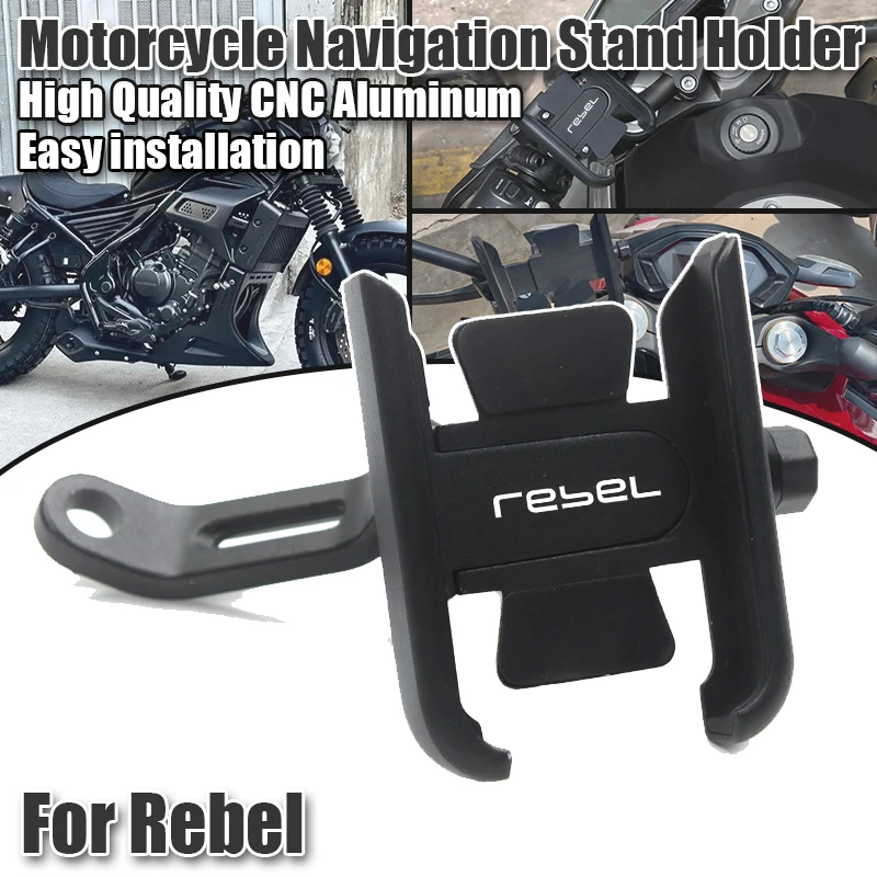 For Honda REBEL 500 REBEL300 CMX300 CMX500 300 Motorcycle CNC Alloy Handlebar Bracket Mobile Phone GPS Navigation Holder
