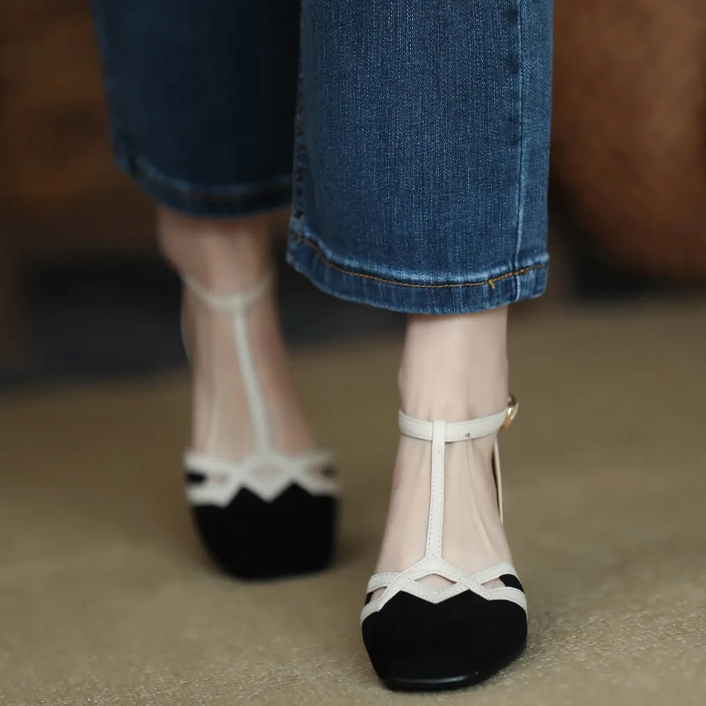 

2025 New Summer Women Sexy Sandals Mid Heels Shoes Chunky Slides Slippers Casual Shoes Pumps Dress Designer Slingback Shoes