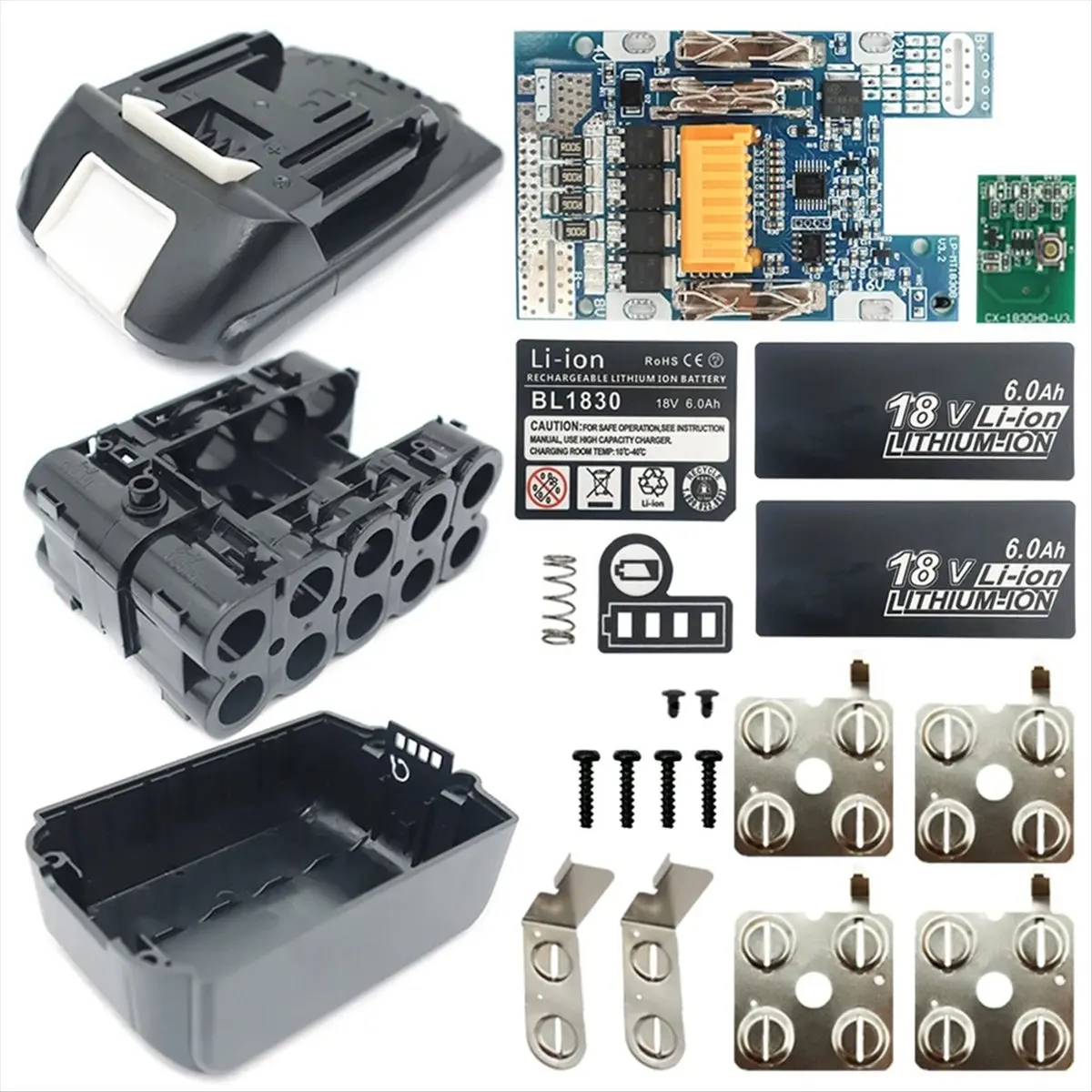 ABFS BL1830 Li- Battery Case PCB Charging Protection Circuit Board BL1860 Shell Box for 18V 6.0Ah Li- Battery