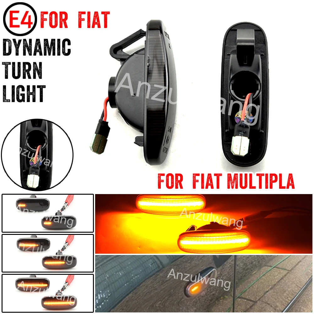 2Pcs For Fiat Panda 169 Grande Punto Inkl. Evo Doblo Fiorino Linea Idea Dynamic LED Side Marker Light Repeater Lamp