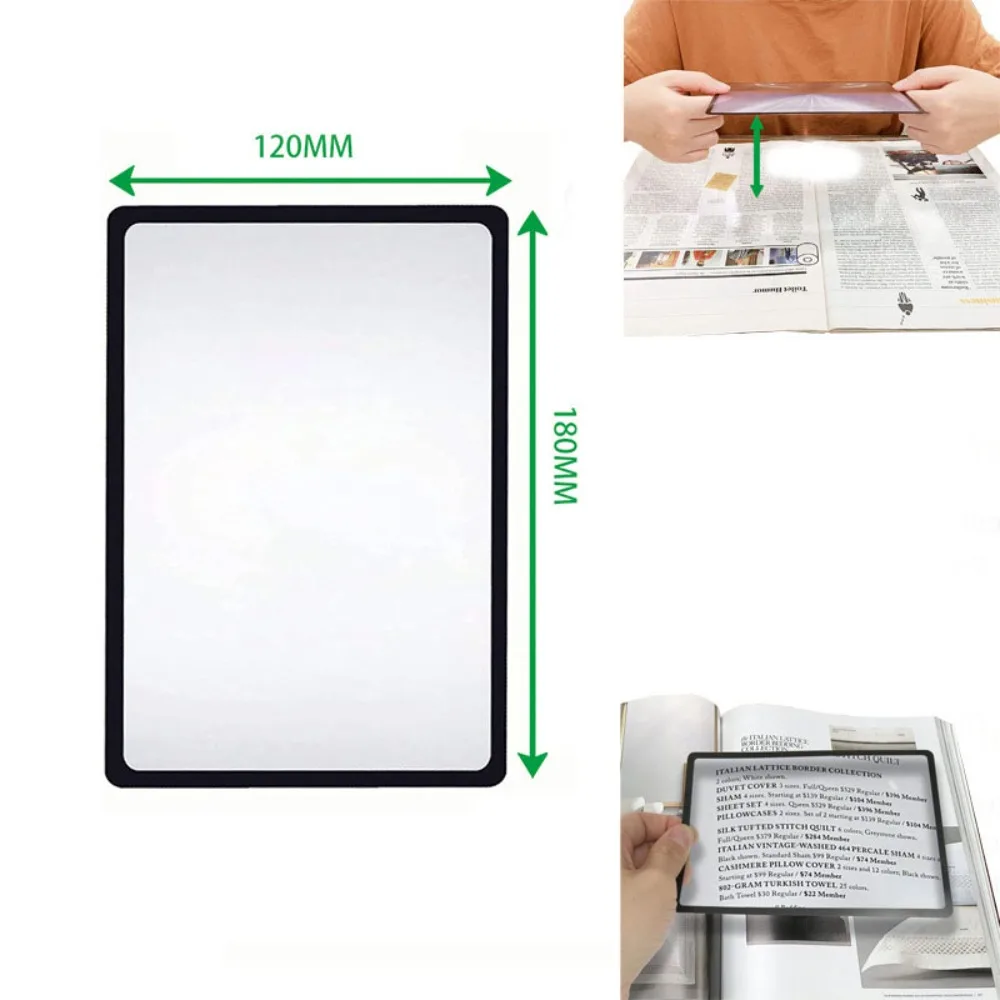 A5 Business Card Magnifier Portable 180X120MM Large Size Transparent PVC Magnifier Reading Books Novels