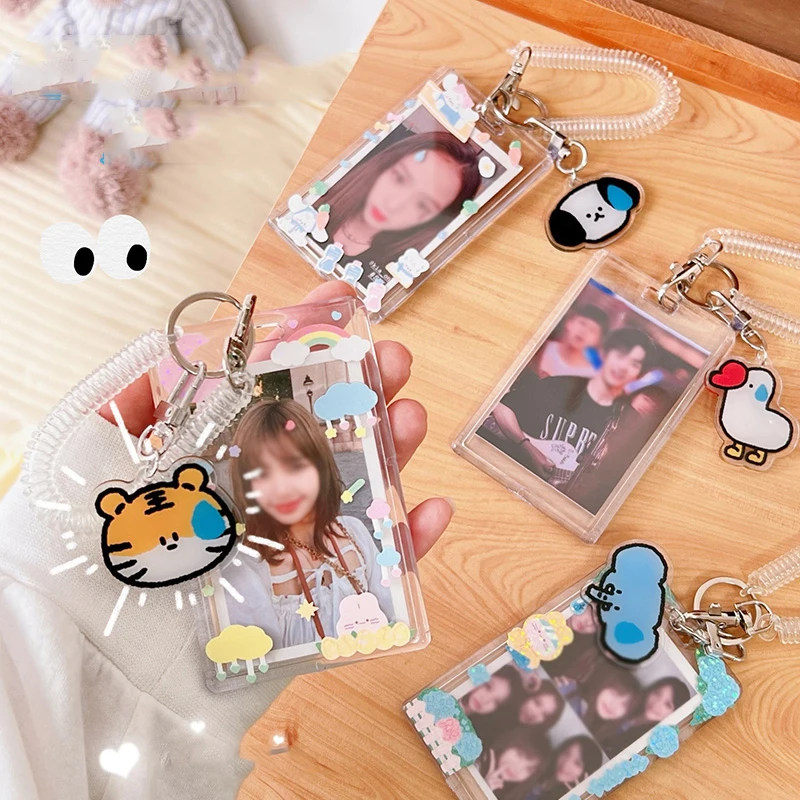 Cute Acrylic Transparent 3 Inch   Photocard Photo Protector Holder Card Idol Photo Sleeves Stationery