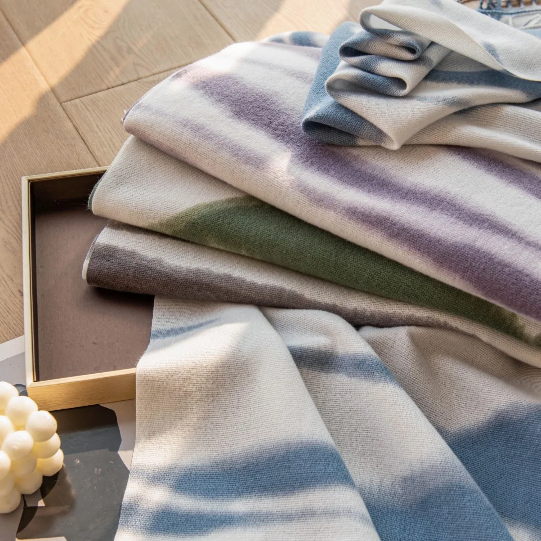 Luxury Brand Cashmere Women Stripe Scarf Winter Warm Shawl and Wrap Bandana Pashmina Female Foulard Square Thick Blanket Poncho