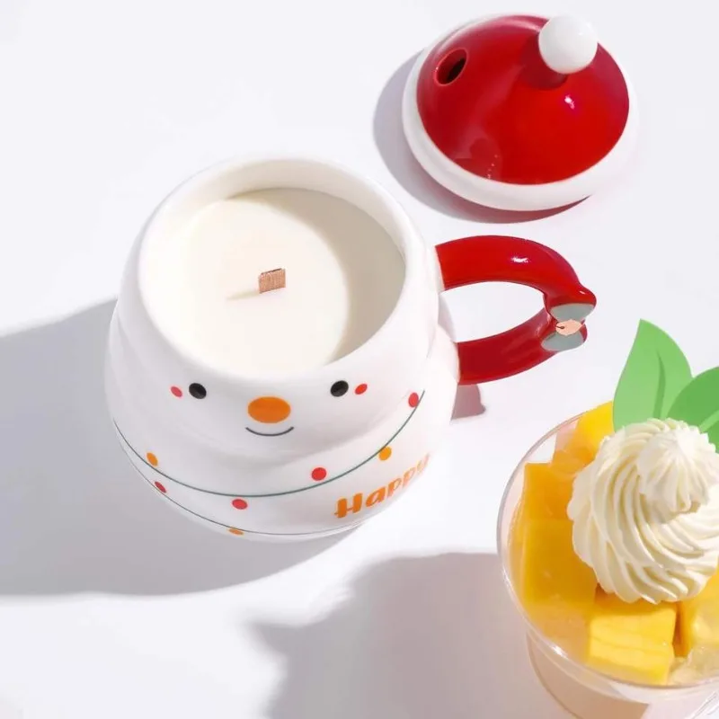 

Christmas Ceramic Mug Large Capacity Nordic Style Snowman Santa Tree Creative Gift for Holiday Season