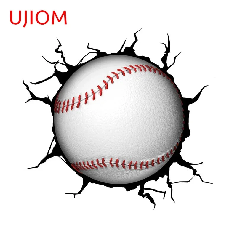 UJIOM Tear Baseball Creative Wall Sticker Sunscreen Waterproof Decal Funny Motorcycle Living Room Accessories Sticker For Kids