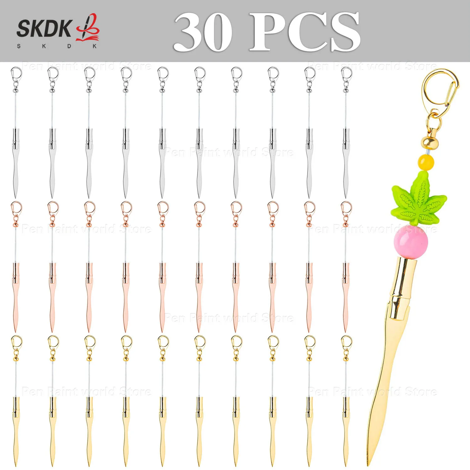 

30Pcs Beadable Envelope Opener Slitter Metal Letter Slitter Multi Durable Metal Keychain Paper Knife for Mail, Gifts & Travel