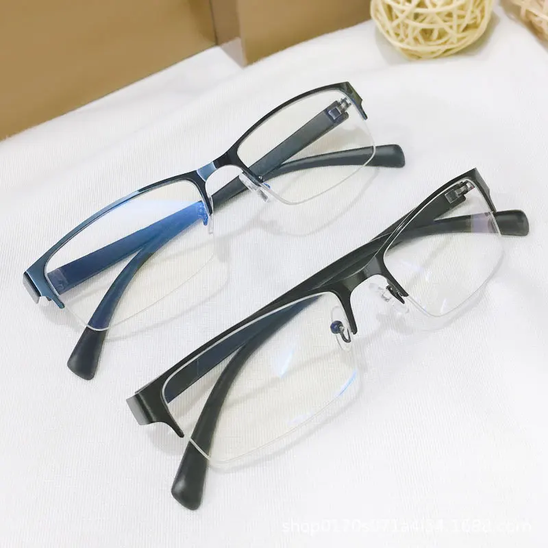 New Business Trendy Semi Frame Glasses Men Optical Comfort Fit Fashion Statement High Quality Premium Frame Professional Chic