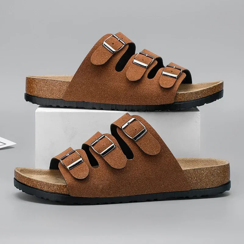 

Flat Sandals Mens Sandals Genuine Leather Man Slippers for Men Men's Casual Sandal Mens Shoes 2024 High Quality Shoes Slipers