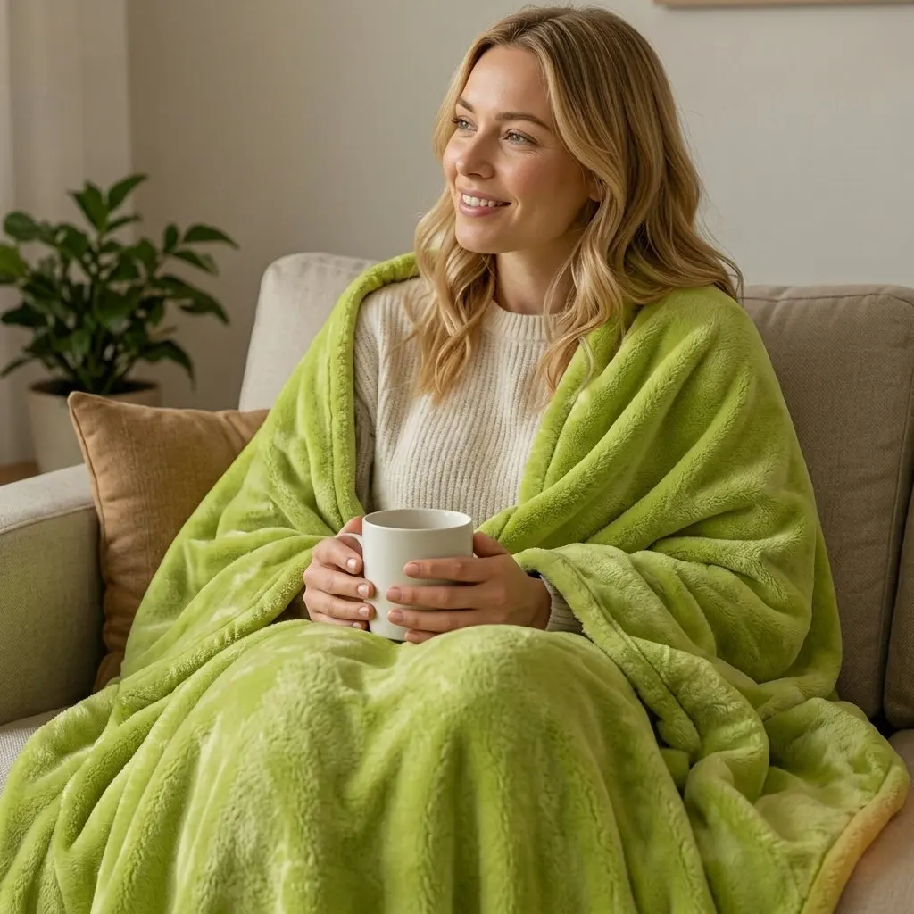Coral Fleece Blanket 100x140cm Lightweight Warm Thick Flannel Blanket Suitable for Winter Camping Travel Home Blankets