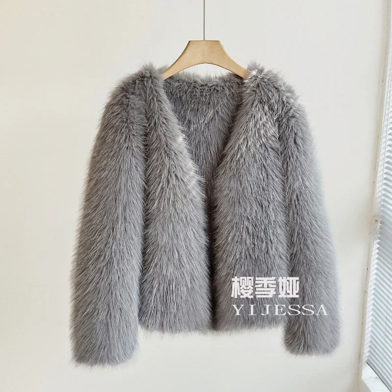 2024 Winter Female New Short Haining Double sided Fur Coat, Women\'s Classic, Versatile, Comfortable, Warm Fur Integrated Coat