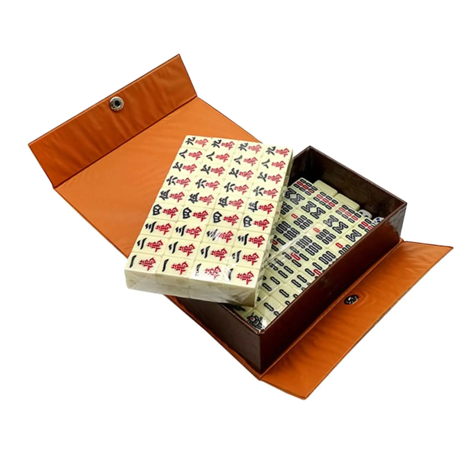 Mini Mahjong Traditional Chinese Version Game Set with Portable Wodoen Box Mah-Jongg Travel Family Leisure Time