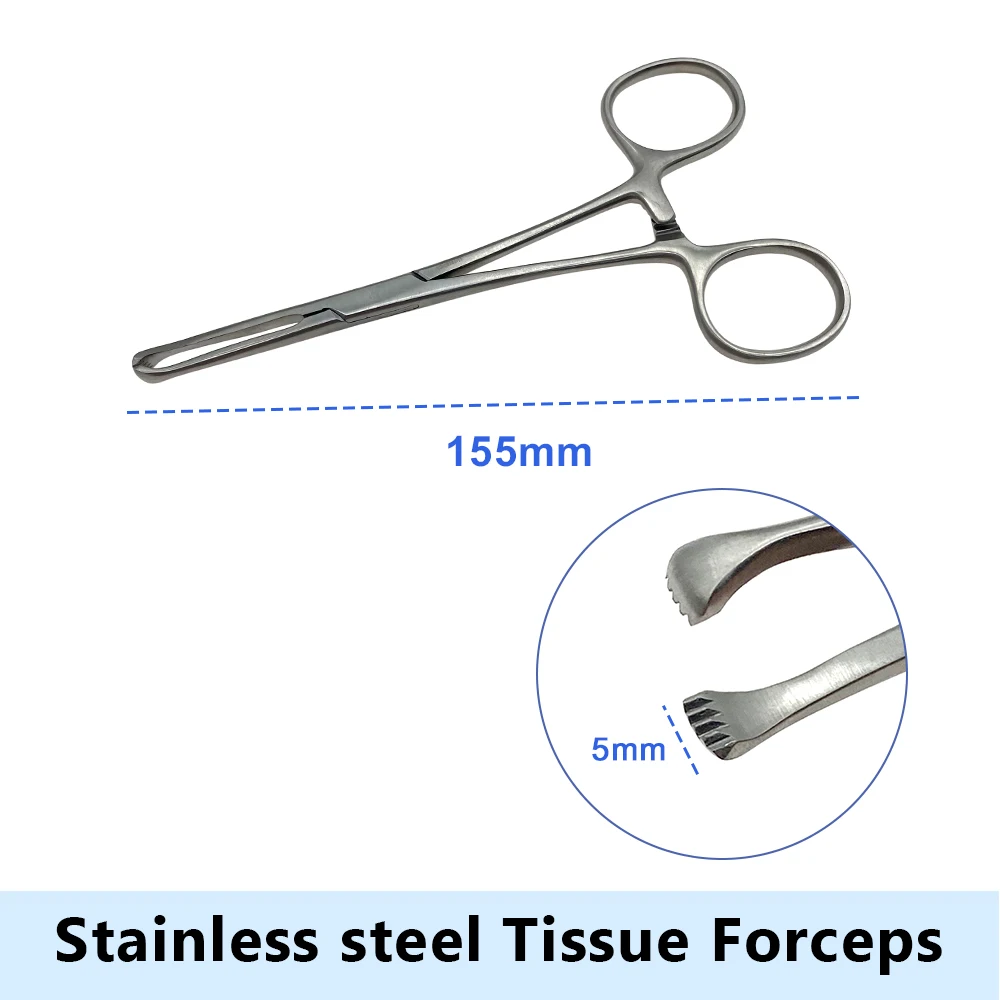 Stainless steel Tissue forceps cervical clamping tool  mouse tooth Pliers for soft tissue Alice forceps Surgical Instruments