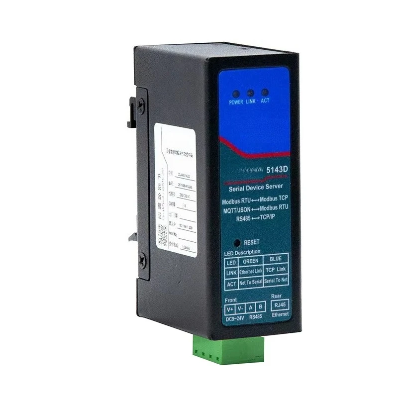 Small Size Din Rail Mounted Modbus RTU Ethernet One Serial Port Custom-Made Communication Networking IoT Applications Modbus No